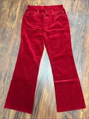 Lauren Ralph Lauren Red Velvet Flare Jeans